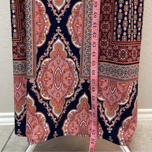 Maggy London Multi Patterned Maxi Dress Size 6 - Picture 3 of 5
